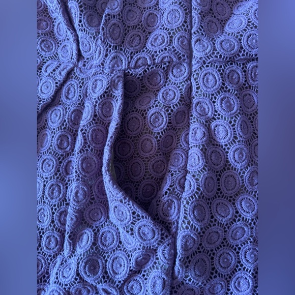 Anthropologie | Maeve Dusty Lilac “Gathered Lace” Eyelet Dress - Picture 4 of 6